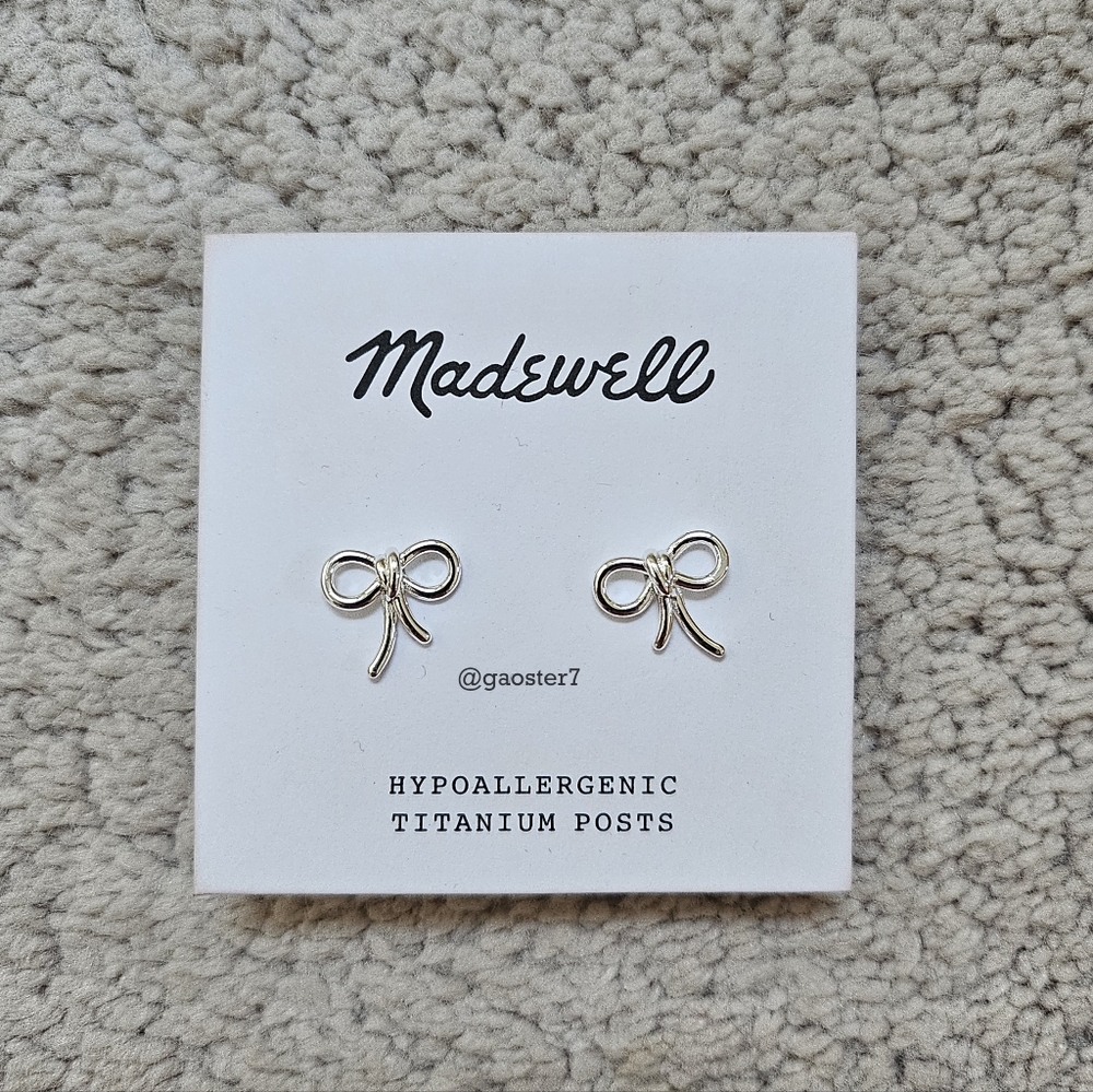 NWOT Madewell Mini Bow Stud Earrings